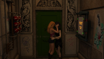 Картинка 3д+графика люди+ people взгляд фон девушки