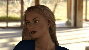 Картинка 3д+графика портрет+ portraits девушка взгляд фон