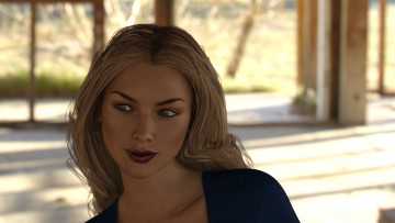 Картинка 3д+графика портрет+ portraits взгляд фон девушка