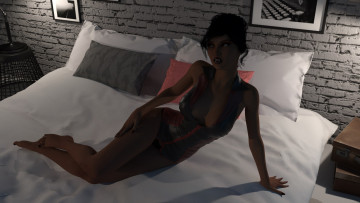 Картинка 3д+графика существа+ creatures девушка взгляд фон вампир