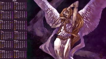 Картинка календари фэнтези девушка крылья