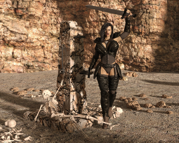 Обои картинки фото 3д графика, фантазия , fantasy, фон, девушка, взгляд