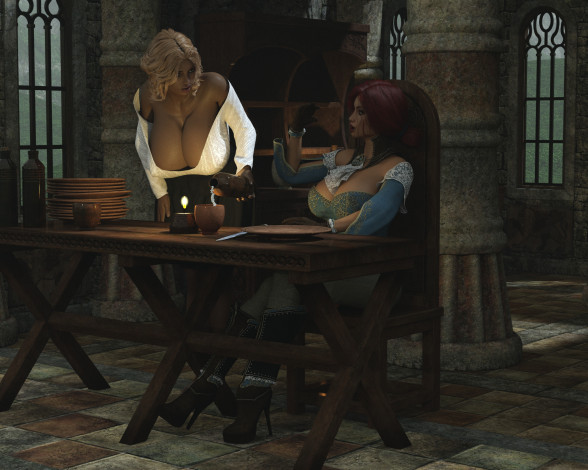 Обои картинки фото 3д графика, люди , people, девушка, взгляд, фон