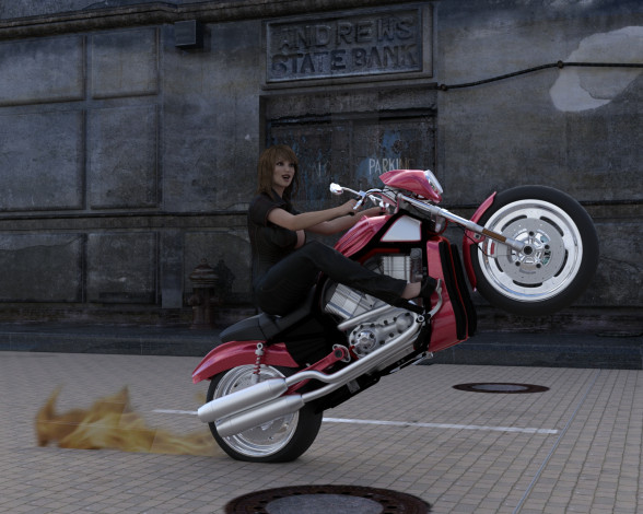 Обои картинки фото 3д графика, люди-авто, мото , people- car ,  moto, фон, взгляд, девушка