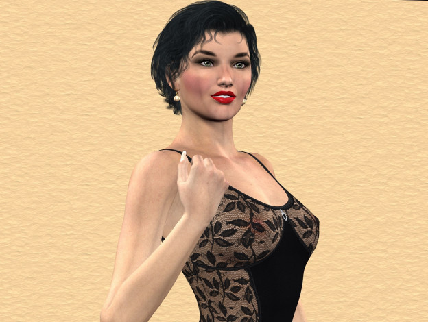 Обои картинки фото 3д графика, люди , people, фон, взгляд, девушка