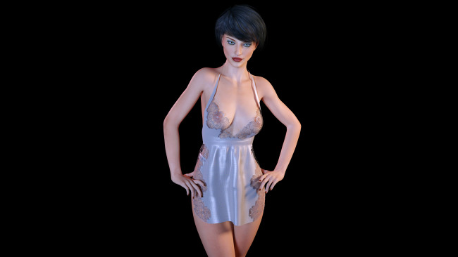 Обои картинки фото 3д графика, люди , people, девушка, взгляд, фон