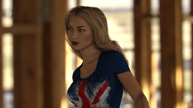 Обои картинки фото 3д графика, люди , people, девушка, взгляд, фон