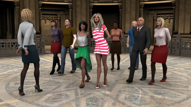 Обои картинки фото 3д графика, люди , people, фон, взгляд, девушки