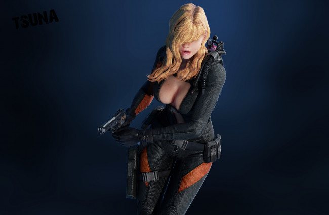 Обои картинки фото 3д графика, фантазия , fantasy, фон, взгляд, девушка