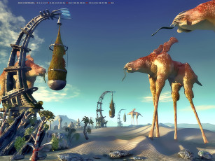 Картинка календари фэнтези 2019 calendar планета песок существо