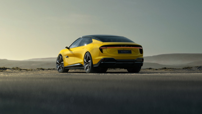 Обои картинки фото lotus emeya 2025, автомобили, lotus, вид, сзади, emeya, лотус