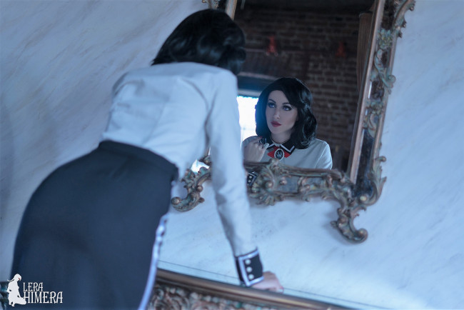 Обои картинки фото девушки, valery himera , lera himera, образ, костюм, зеркало