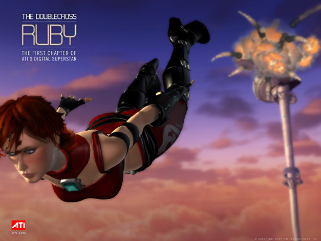 Обои картинки фото ati, ruby, freefall, компьютеры