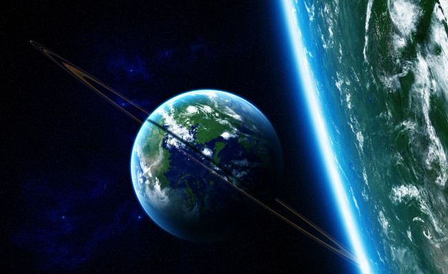 Обои картинки фото космос, арт, земля