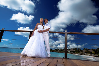 Картинка разное мужчина+женщина тропики невеста жених платье рай свадьба