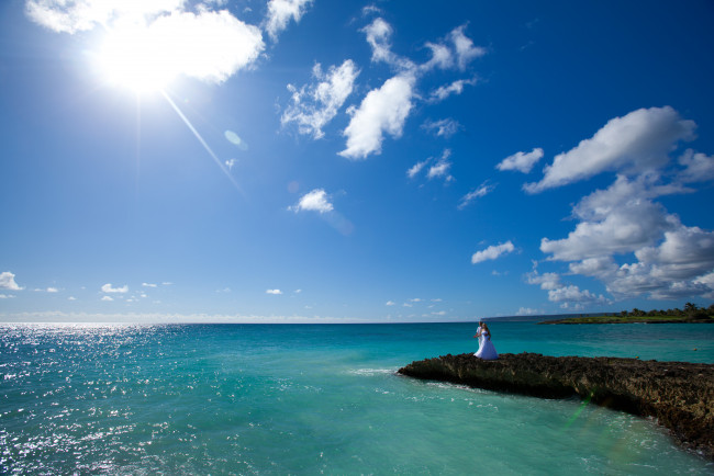 Обои картинки фото разное, мужчина женщина, рай, свадьба, тропики, океан