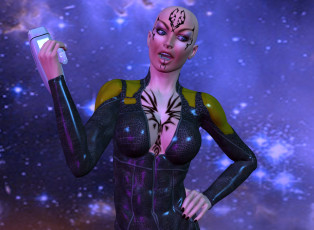 Картинка 3д+графика фантазия+ fantasy оружие взгляд девушка