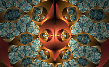 Картинка 3д+графика фракталы+ fractal цвета фон узор