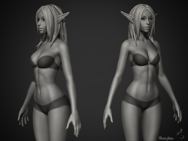 Обои картинки фото 3д графика, _science fiction, эльфийки, взгляд, фон