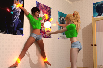 Картинка 3д+графика фантазия+ fantasy фон взгляд девушки интерьер