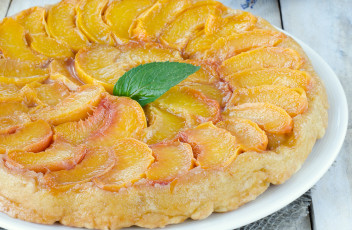 Картинка еда пироги выпечка мята персики пирог