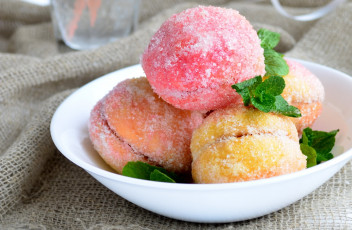 Картинка еда пирожные +кексы +печенье выпечка сладость мята сахар персики