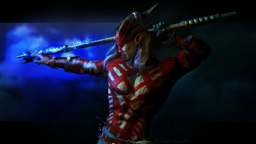 Картинка видео+игры dragon+age+iii +inquisition dragon age inquisition tal-vashoth qunari кунари тал-васгот мужчина посох раскраска рога