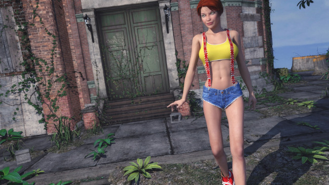 Обои картинки фото 3д графика, люди , people, фон, взгляд, девушка