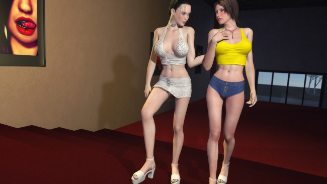 Обои картинки фото 3д графика, люди , people, фон, взгляд, девушки