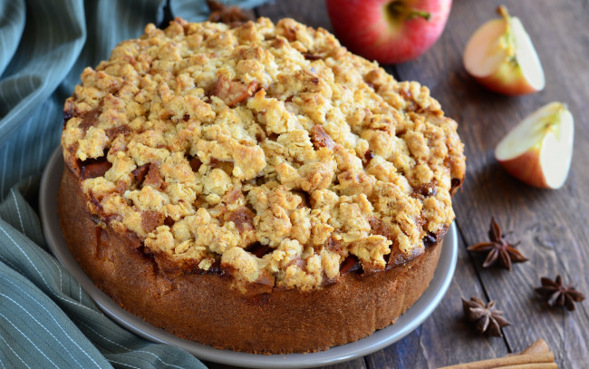 Обои картинки фото еда, пироги, выпечка, яблочный, пирог