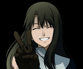 Картинка аниме kara+no+kyokai взгляд девушка фон