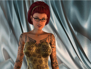 Картинка 3д+графика люди+ people взгляд девушка фон