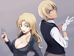 обоя аниме, detective conan,  magic kaito, детектив, конан