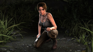 Картинка 3д+графика люди+ people оружие фон взгляд девушка