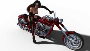 обоя 3д графика, люди-авто, мото , people- car ,  moto, девушка, взгляд, фон, мотоцикл