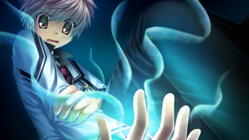 Картинка аниме rewrite девушка взгляд фон