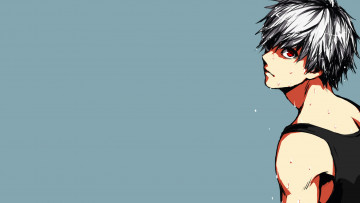 Картинка аниме tokyo+ghoul токийский гуль anime tokyo ghoul красный глаз канеки кен kaneki ken белые волосы