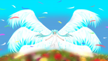 Картинка аниме vocaloid фон взгляд девушка