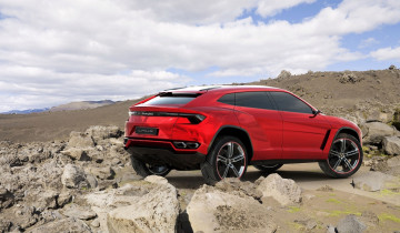 Картинка автомобили lamborghini urus облака ламборгини камни красный
