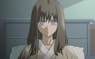 Картинка аниме kara+no+kyokai девушка взгляд фон