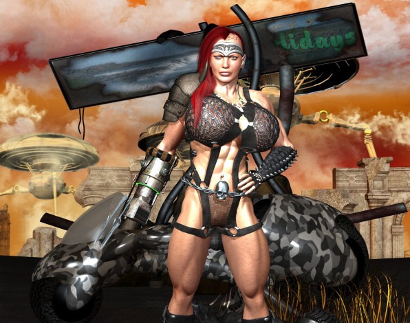 Обои картинки фото 3д графика, фантазия , fantasy, девушка, фон, взгляд