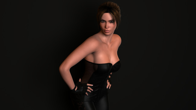 Обои картинки фото 3д графика, люди , people, девушка, фон, взгляд