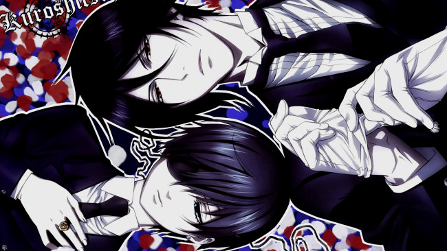 Обои картинки фото аниме, kuroshitsuji, сиэль, себастьян