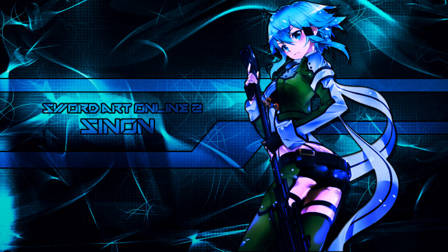 Обои картинки фото аниме, sword art online, фон, девушка, взгляд