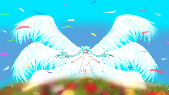 Обои картинки фото аниме, vocaloid, фон, взгляд, девушка