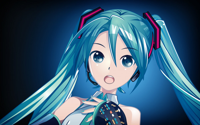 Обои картинки фото аниме, vocaloid, фон, взгляд, девушка
