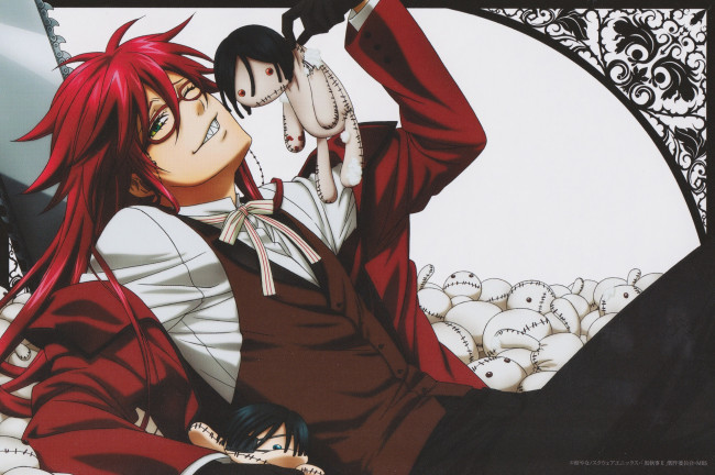 Обои картинки фото аниме, kuroshitsuji, grell, sutcliff