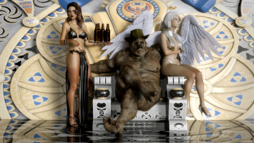 Картинка 3д+графика фантазия+ fantasy девушка взгляд фон