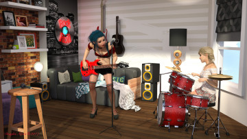 Картинка 3д+графика люди+ people фон взгляд девушки