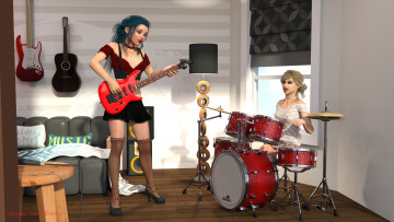 Картинка 3д+графика люди+ people фон взгляд девушки